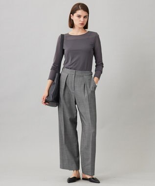 ICB 【洗える】 ハイツイストシアー カットソー チャコール系