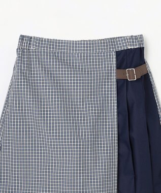 組曲 KIDS 【150-170㎝】 チェックプリーツ キュロット サックスブルー