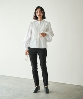 #Newans 【洗濯機可能】ウェイビービブデザインブラウス ホワイト