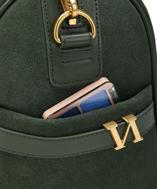 style code 【VerdeVari/ヴェルデヴァリ】スエードボストンバッグ ダークグリーン