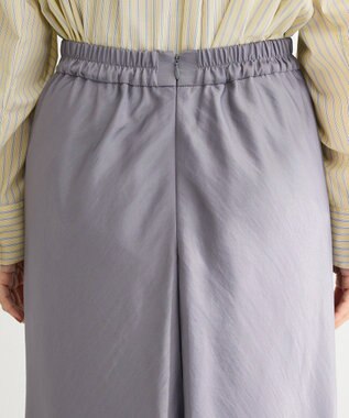 Green Parks 光沢サテンナロースカート Charcoal Gray