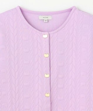 ANY KIDS ふくれジャガードカーディガン ラベンダー