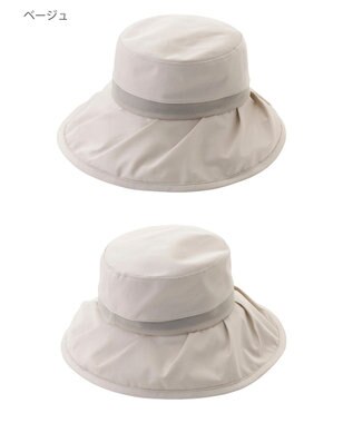 MOONBAT 【遮光100％/遮熱/UV】HIROKO KOSHINO(ヒロコ コシノ)遮光シアー カサブランカ 帽子 ゆったりMサイズ 手洗い可能/サイズ調整可能/日本製 ベージュ