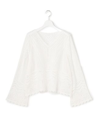 23区 【GOLD LABEL】コットンレーシー ニット ホワイト系