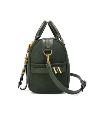 style code 【VerdeVari/ヴェルデヴァリ】スエードボストンバッグ ダークグリーン