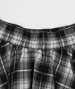 WEGO ランダムヘムチェックミニスカート ブラック