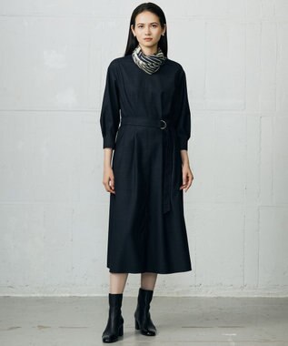 自由区 デニムライクツイル ワンピース ダークインディゴ