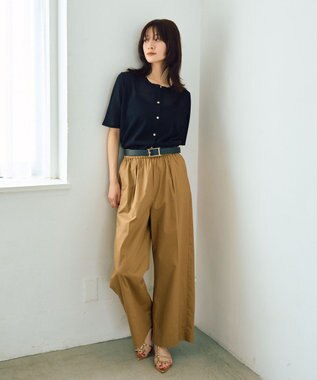 YECCA VECCA コットンイージー切替ワイドパンツ