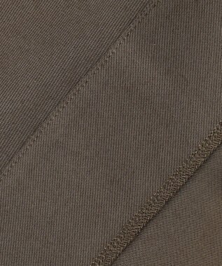 自由区 【洗える】コンビネーションシャーティング パフスリーブ カットソー ブラウン系