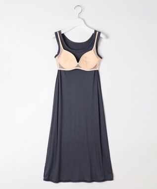 自由区 S 【ワコールコラボ】【カタログ掲載・洗える】レーシーニット ドレス ネイビー