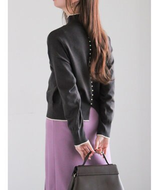 Te chichi バックパールニット チャコールグレー