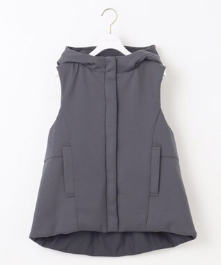 ANY SIS 【2WAY】フェミニンペプラムパデット ベスト ネイビー×杢ネイビー