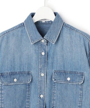 23区 【SLOW/一部店舗限定】LIGHT DENIM クロップド シャツ ブリーチ
