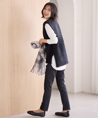 ANY L 【ウエストゴム/ストレッチ】ウルトライージーデニムパンツ ブラック