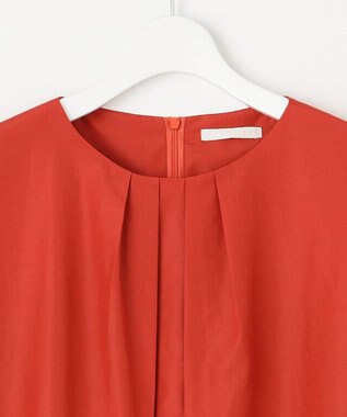 自由区 【WEB限定カラーあり・洗える】タッサーポプリンノースリーブ ワンピース [WEB限定]ディープオレンジ