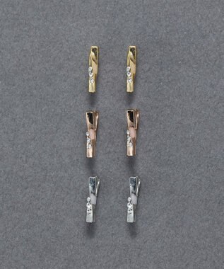 Phoebe 【金属アレルギー対応】【痛くないシリーズ】ツイストバービジューライトフィットイヤリング　シルバー シルバー