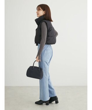 Green Parks ・Ｐｅｔｉｔ　Ｆｌｅｕｒ　ボトルネックリブニット Charcoal Gray