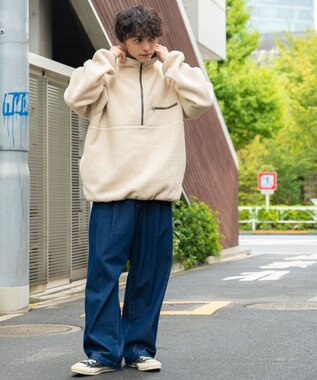 WEGO フリース ハーフZIPプルオーバー ベージュ