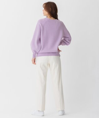 自由区 L 【洗える】ウールカシミヤブレンド ボートネックプルオーバー ローズ系