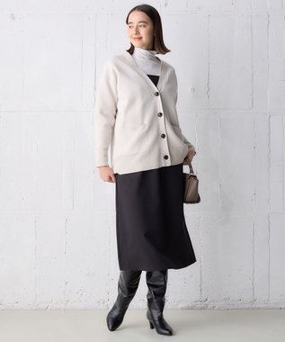 UNFILO スポンジニット カーディガン グレージュ