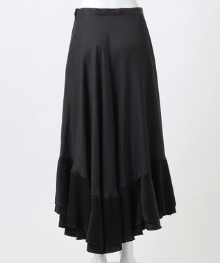 23区 【エステータ】ドレープサテン フレアスカート ブラック系