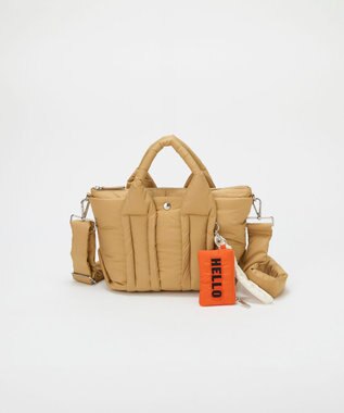 TOPKAPI 【Breath TOPKAPI】パフィング 2way ミニ トートバッグ チャーム付き ベージュ