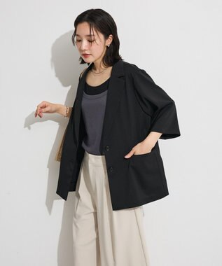 Green Parks 【適ON】レイヤードタンクトップ Charcoal Gray