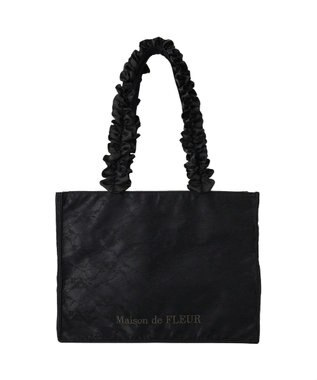 Maison de FLEUR レースフリルハンドルスクエアトートMバッグ Black