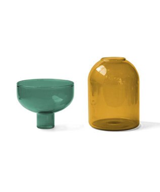 PRESENTERS ROOM amabro / TWO TONE VASE Circle(Green×Yellow) -