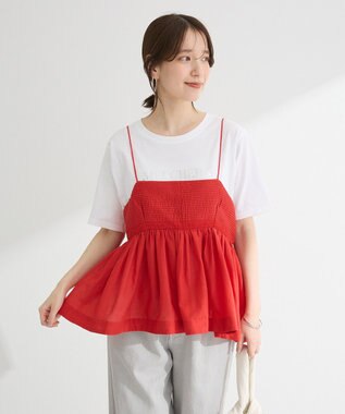 Green Parks Ｉ　ピンタックレースビスチェ Red