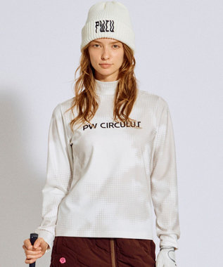 PW CIRCULUS 【裏起毛であたたか】【WOMEN】Dot camouflage ロングスリーブモックネックT  ゴルフウェア レディース