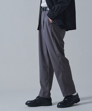 WEGO ベルト付きテーパードスラックス グレー