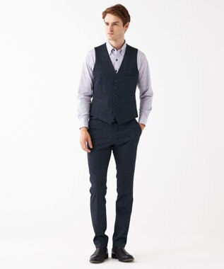 JOSEPH ABBOUD 【キングサイズ】ツィーディジャージー ベスト ネイビー系