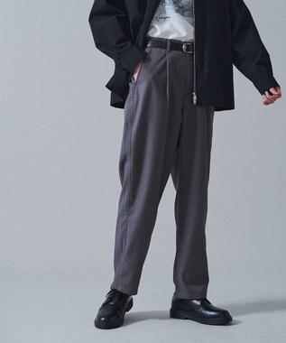 WEGO ベルト付きテーパードスラックス グレー