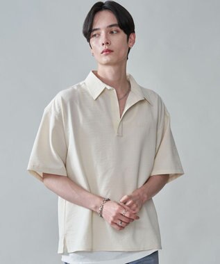 WEGO リネンライクスキッパーシャツ（SS） オフホワイト