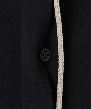 ICB L 【洗える】コンパクトモクロディ バンドカラーカットソー ブラック系