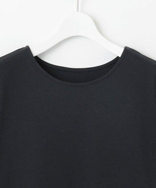 Feroux 【汗ジミが目立たない】フリル袖ペプラムデザインTシャツ ブラック系