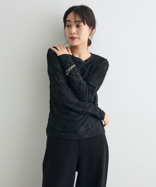 CRAFT STANDARD BOUTIQUE シアージャカードロンTEE Black