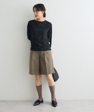 CRAFT STANDARD BOUTIQUE シアージャカードロンTEE Black
