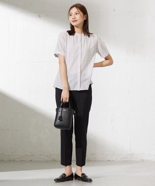 J.PRESS LADIES L 【セットアップ対応・洗える】DRYウーステッド テーパード パンツ ブラック系