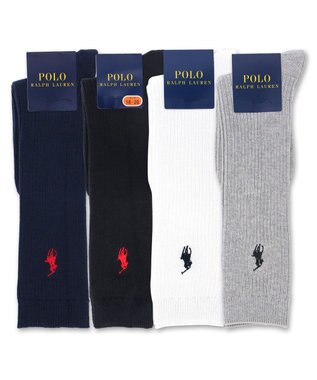 NAIGAI POLO RALPH LAUREN ポロ ラルフ ローレン｜子供 男の子 女の子 キッズ ボーイズ ガールズ｜ワンポイント刺繍 綿混｜リブ ハイソックス ホワイト