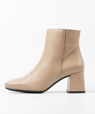 BONTRE 【BONTRE/ボントレ】スクエアトゥヒールブーツ ベージュ