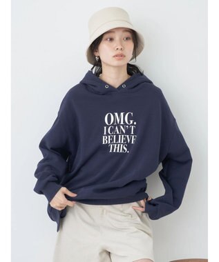 earth music&ecology ロゴスウェットフーディー Navy