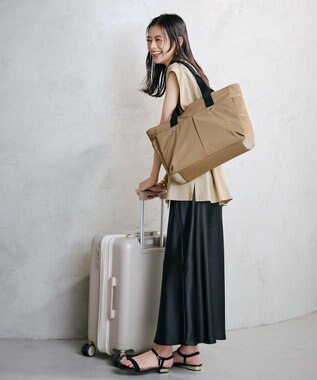 TOPKAPI 【Breath TOPKAPI】Train 防水ポリエステル ビッグ トートバッグ / 8ポケット/ キャリー対応 ブラウン