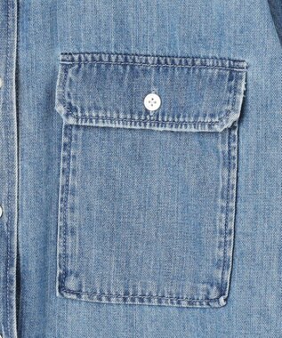 23区 【SLOW/一部店舗限定】LIGHT DENIM クロップド シャツ ブリーチ