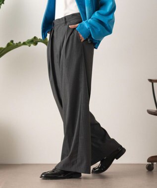 WEGO 【セットアップ対応】2タックバギースラックス グレーストライプ