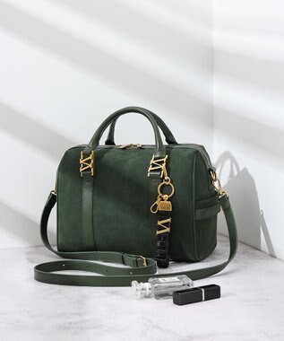 style code 【VerdeVari/ヴェルデヴァリ】スエードボストンバッグ ダークグリーン