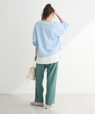 Green Parks ロゴ刺繍ダンボールプルオーバー Sax