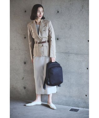 MIYABIYA LAQUOH【撥水加工】篭目エンボスボンディングリュック ブラック