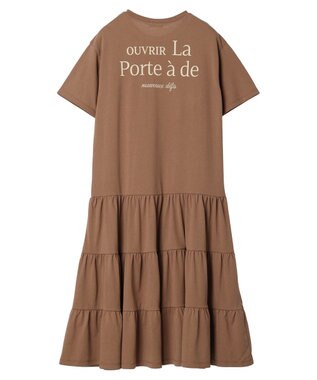 earth music&ecology バックロゴティアードワンピース Brown